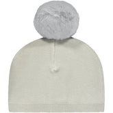 LITTLE A Heart Pom Hat Silver